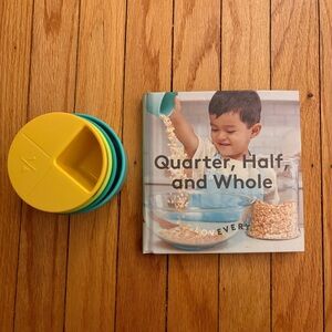 NEW - Lovevery Stackable Fraction Cups, Visual Recipe Cards, and Book